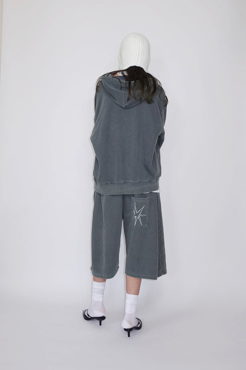 Mayte × Cycle ECHO STAR WASHED HALF PANTS -GRAYISH BLUE-